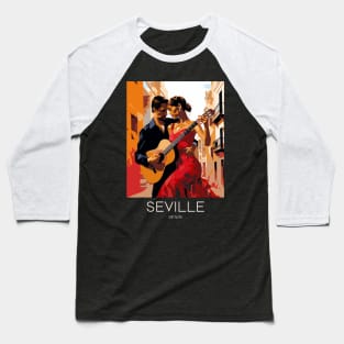 A Pop Art Travel Print of Seville - Spain Baseball T-Shirt